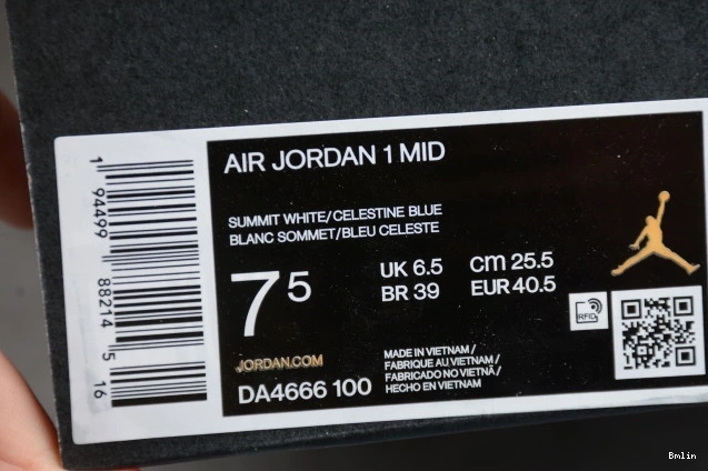 Boostmaster lin Air Jordan DA4666-100 1 Mixed Textures Blue Mid 0701